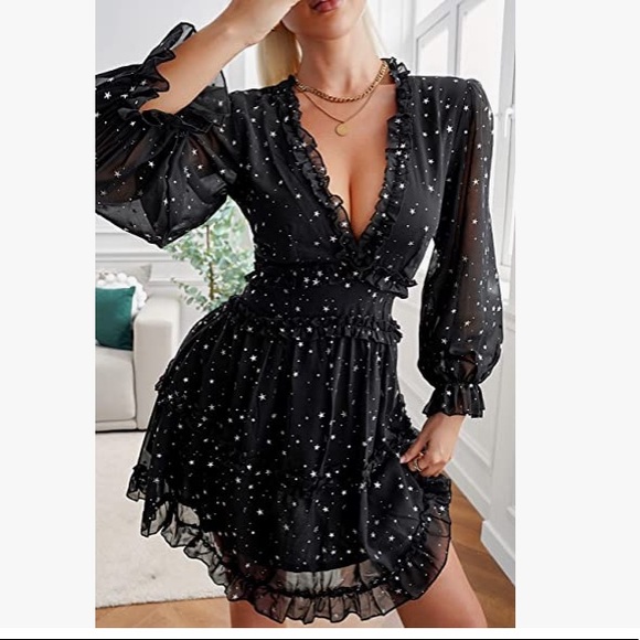 Summer Boho Floral Ruffles Casual Backless mini Dress (brand new in package) - Picture 3 of 8